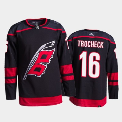 Adidas Carolina Hurricanes #16 Vincent Trocheck Men's 2021-22 Alternate Authentic NHL Jersey - Black Men's